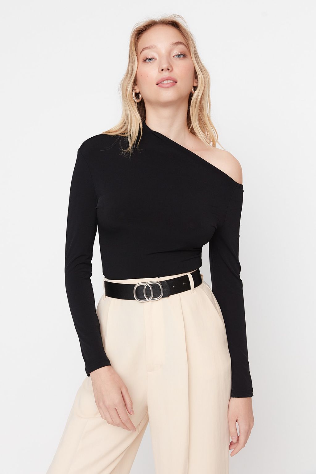 TRENDYOLMILLA Tas Slim C?tc?tl? Asimetrik Yaka Esnek Orme Body TWOAW22BD0178  фото 3