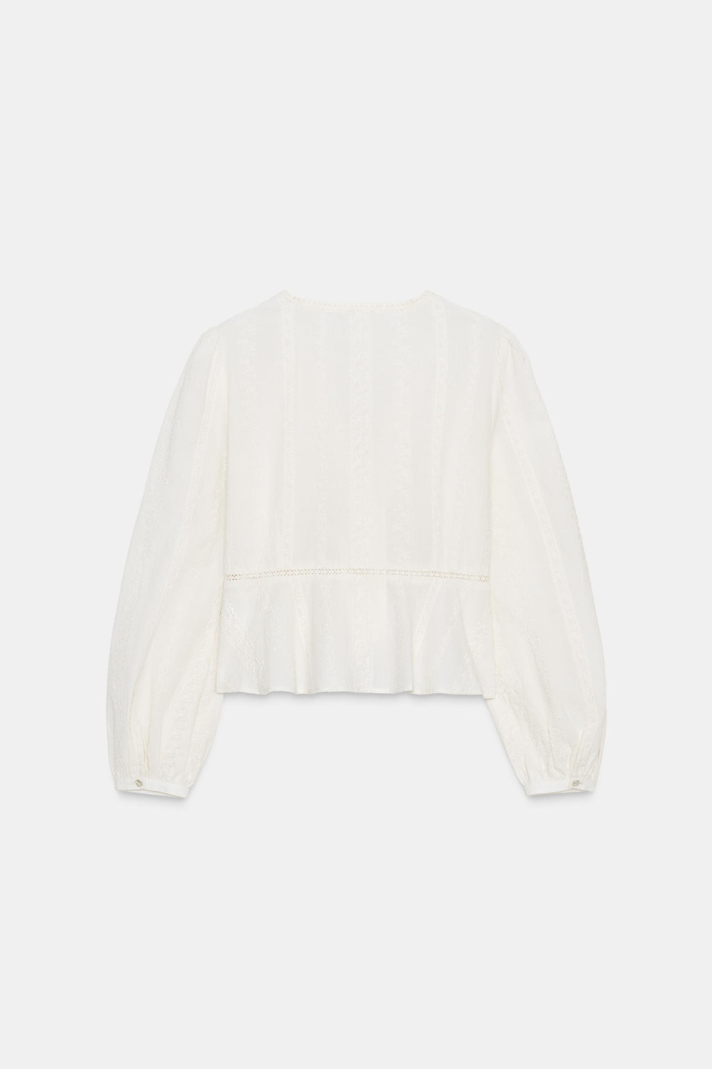 BLUSA ROM?NTICA BORDADOS / Crudo - Zara фото 7