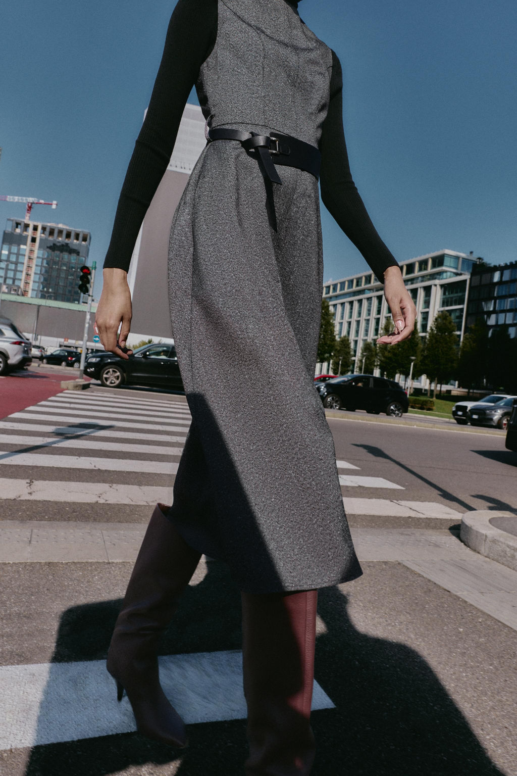 MELANGE MIDI DRESS WITH BELT - Zara фото 4
