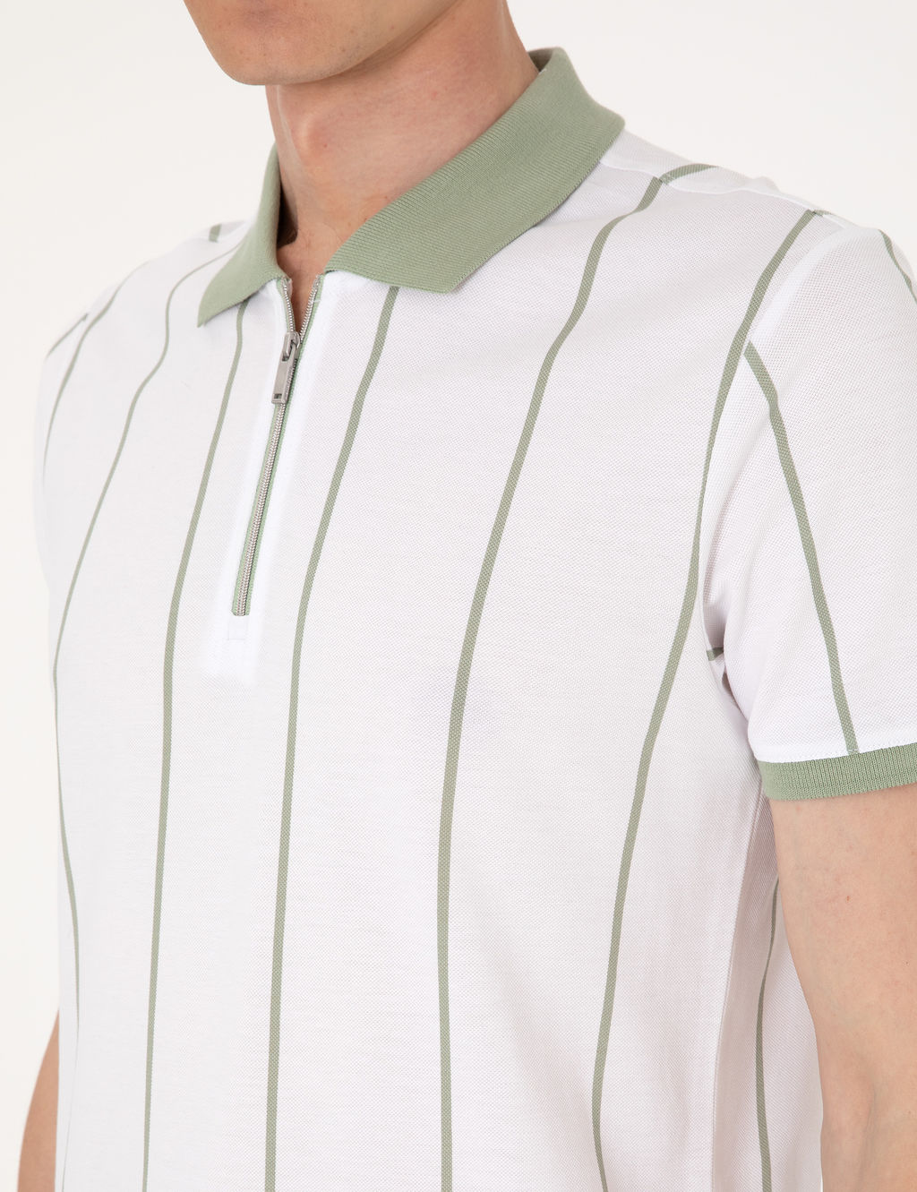 _a_la Ye_ili _izgi Detayl_ Slim Fit Polo Yaka Ti__rt