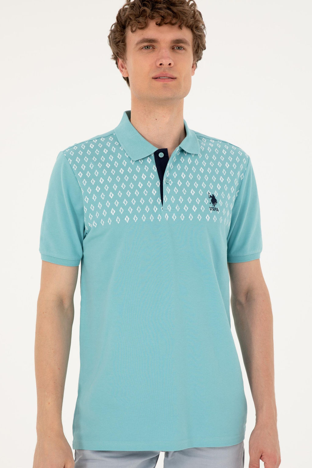 Футболка U.S. Polo Assn мужская мятная хлопок  фото 3
