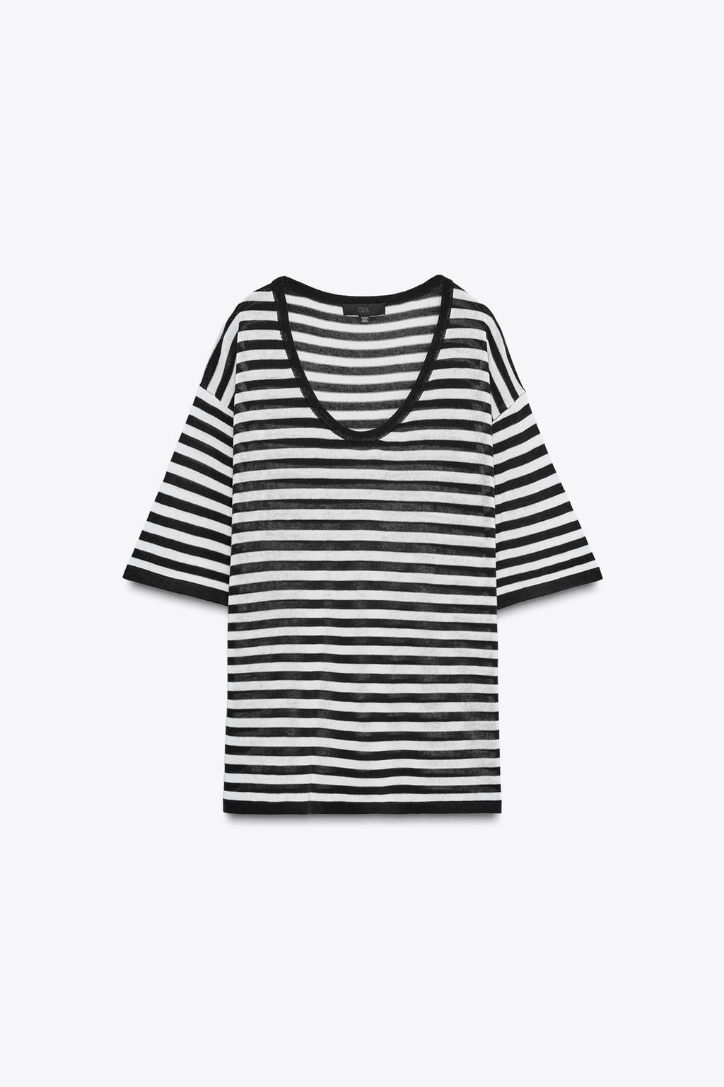 OVERSIZED KNIT SHORT SLEEVE TOP - Zara фото 7