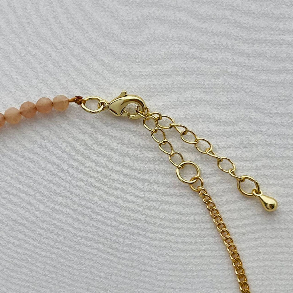 Колье на цепочке с Солнечным камнем и подвеской 46 см +