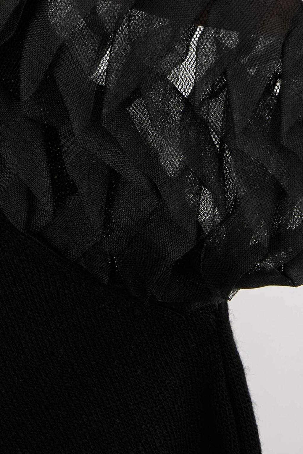 Siyah Tul Detayl? Bisiklet Yaka Triko Bluz TWOSS26BZ00132 - Trendyolmilla фото 6