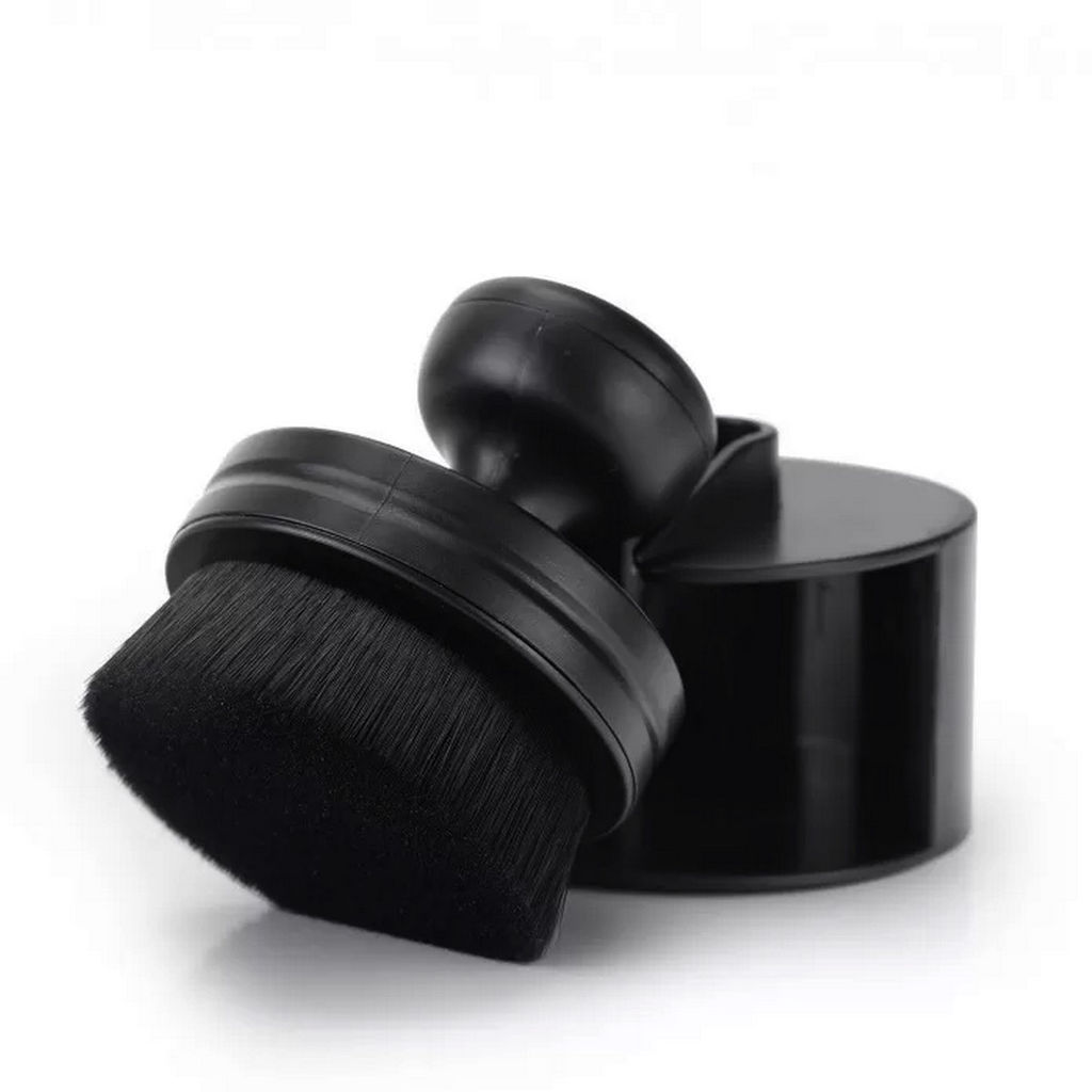 Nail Art Плоская мягкая кисть для макияжа с футляром, черный фото 7