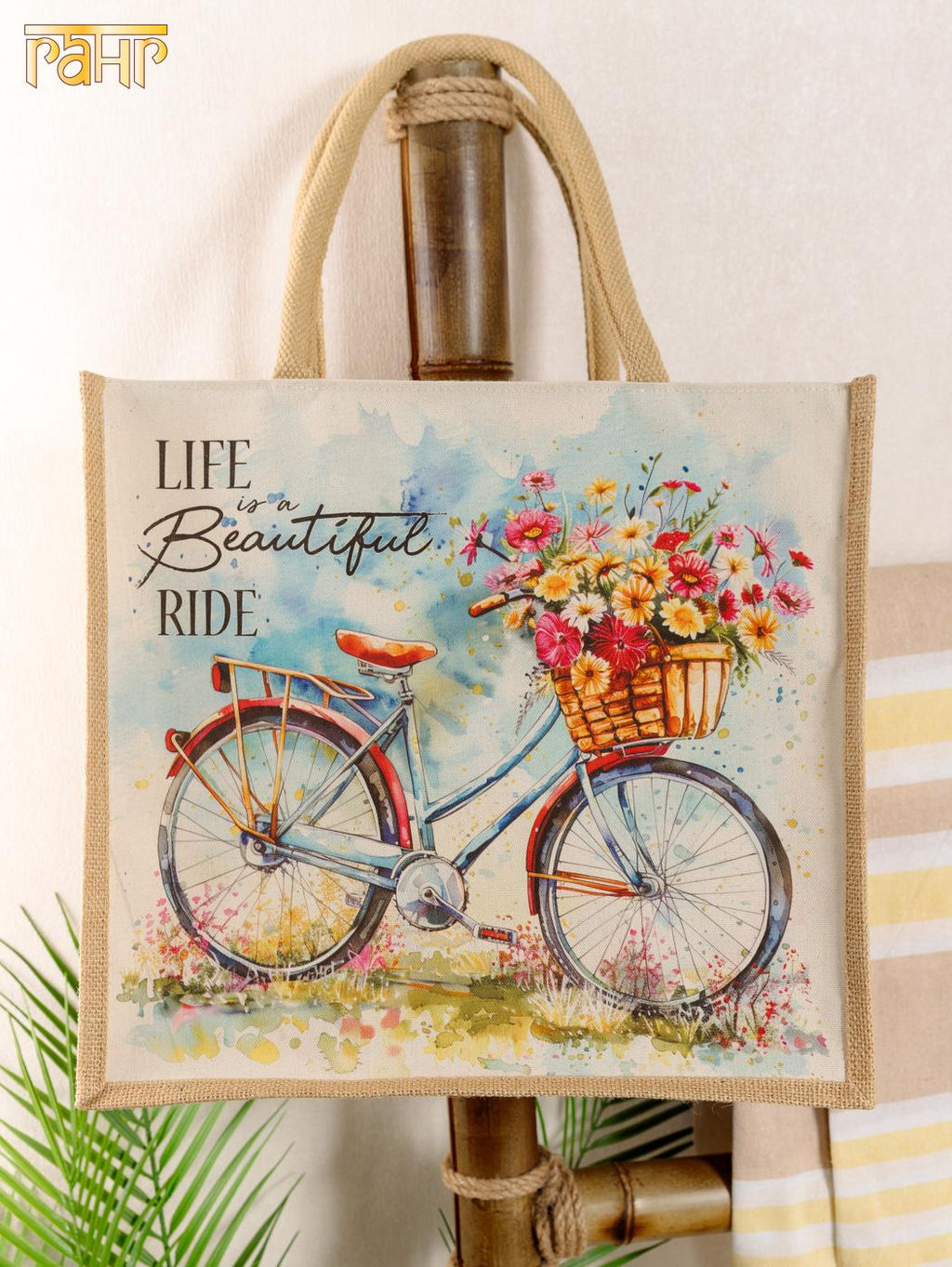 Сумка (хлопок,джут) ламинированная 38х15х35см №3000/8 (Лето 2025)