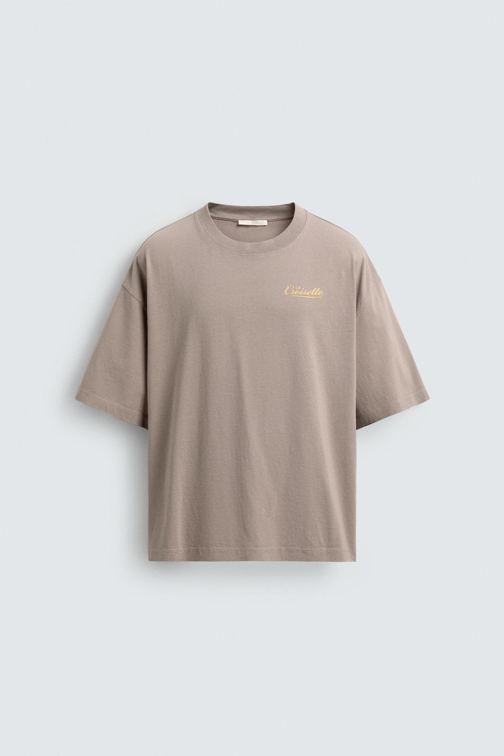 CAMISETA TEXTOS ESTAMPADOS / Gris topo - Zara фото 8
