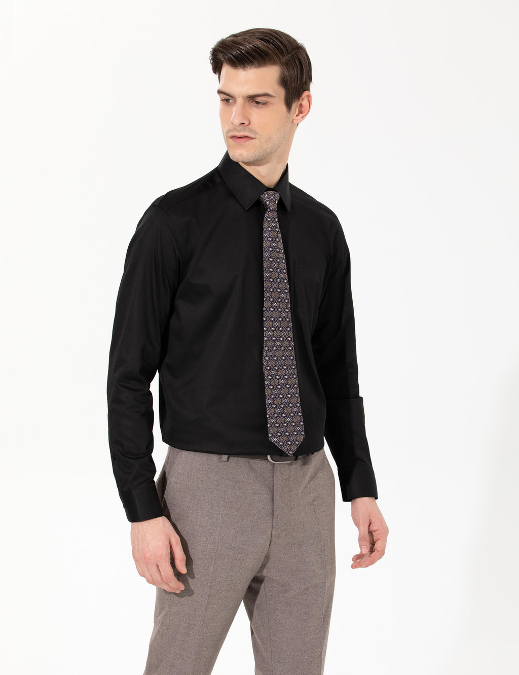 Siyah Regular Fit Uzun Kollu Klasik G_mlek - Pierre cardin фото 4