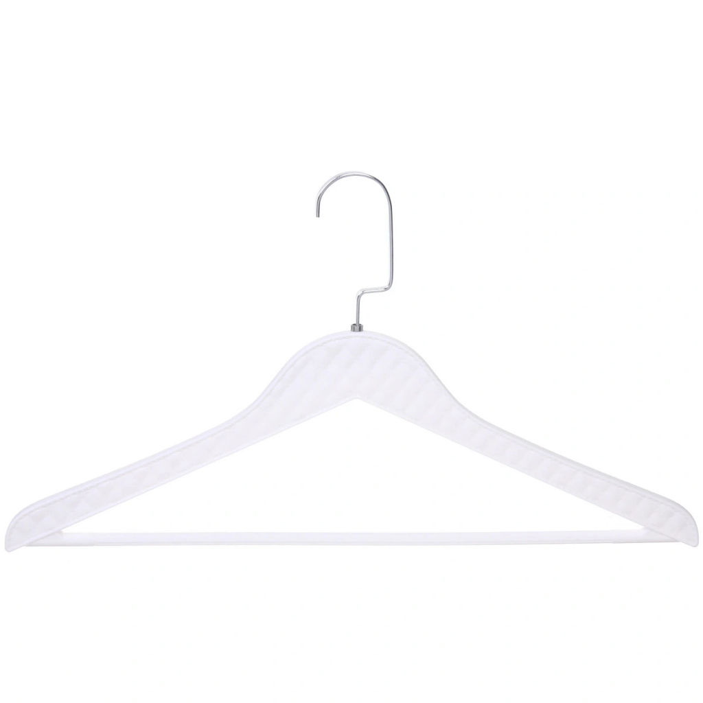 Цена за 2 шт. Плечики для одежды 2шт "ФРАТТО", цвет белый, 44*24см (Лейбл Селфи) имитация под кожу