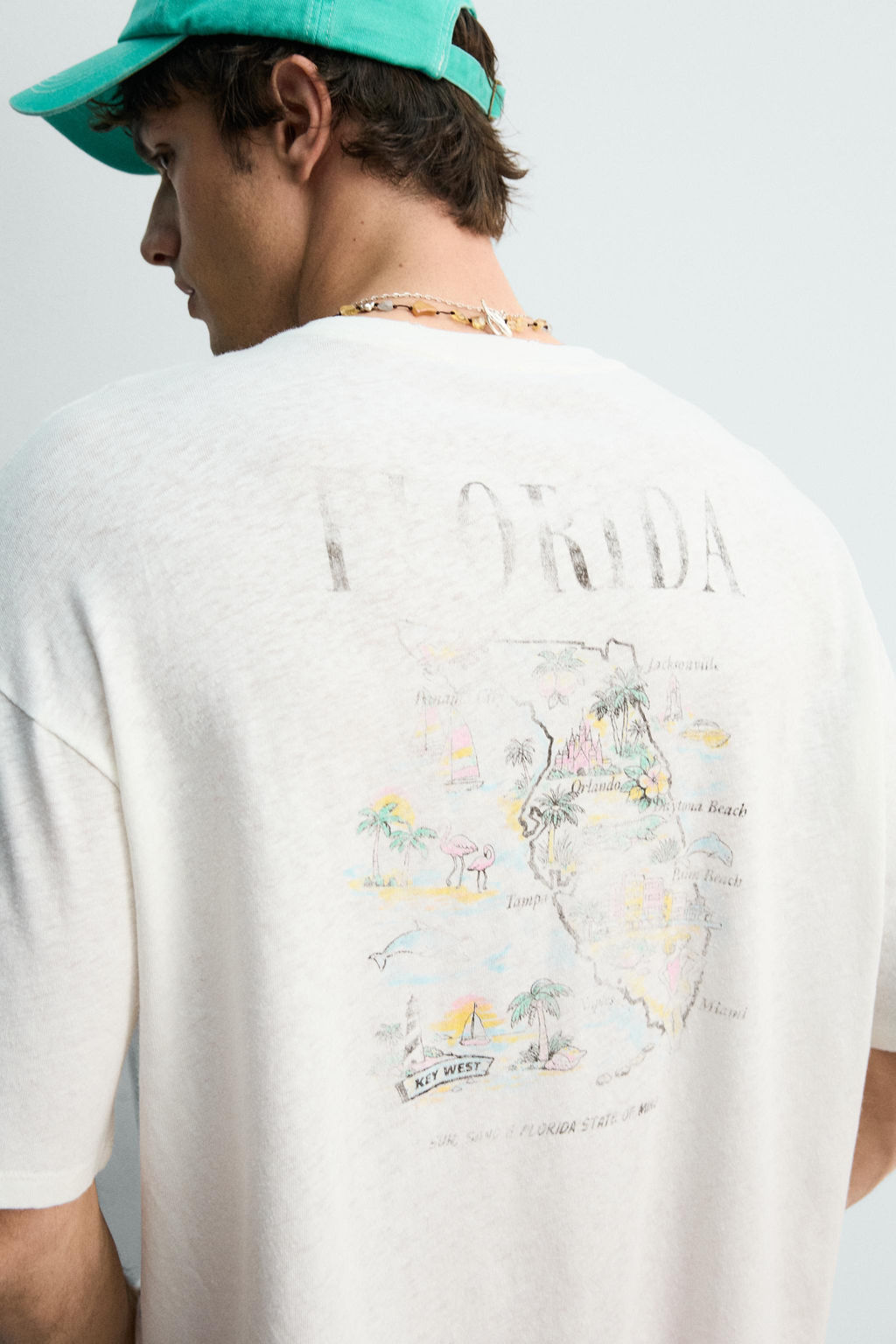 CAMISETA LAVADA ALGOD?N - LINO FLORIDA / Blanco