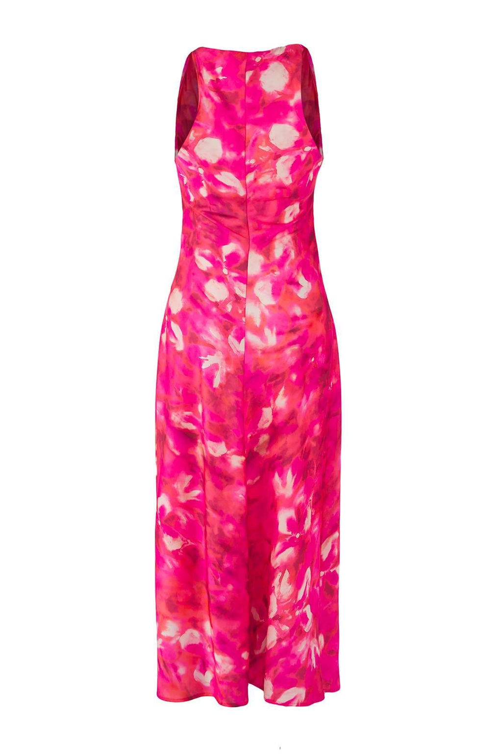 Pembe-Cok Renkli Soyut Saten Midi Astars?z Elbise TPRSS25EL00330 - Trendyolmilla фото 6