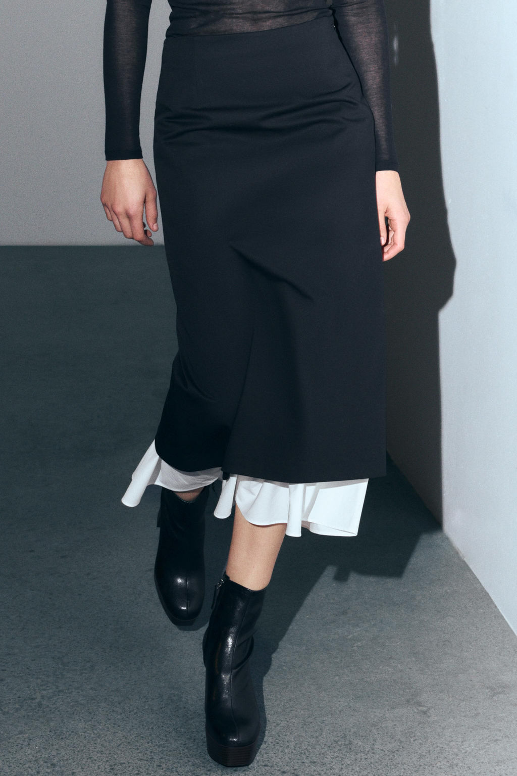 ZW COLLECTION CONTRAST SKIRT - Zara фото 9