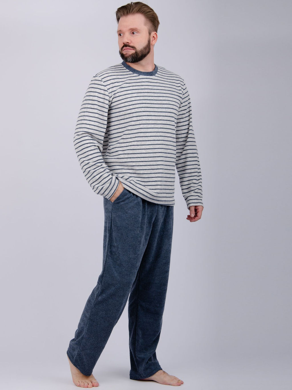 Пижама "Вояж" синяя, махра