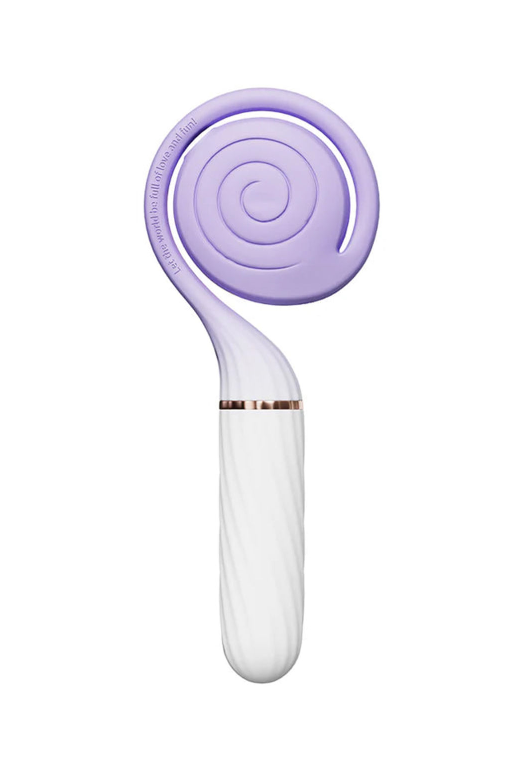 Вибратор с вакуумным стимулятором OTOUCH Lollipop Dual Stimulation, силикон, бело-фиолетовый, 20 см