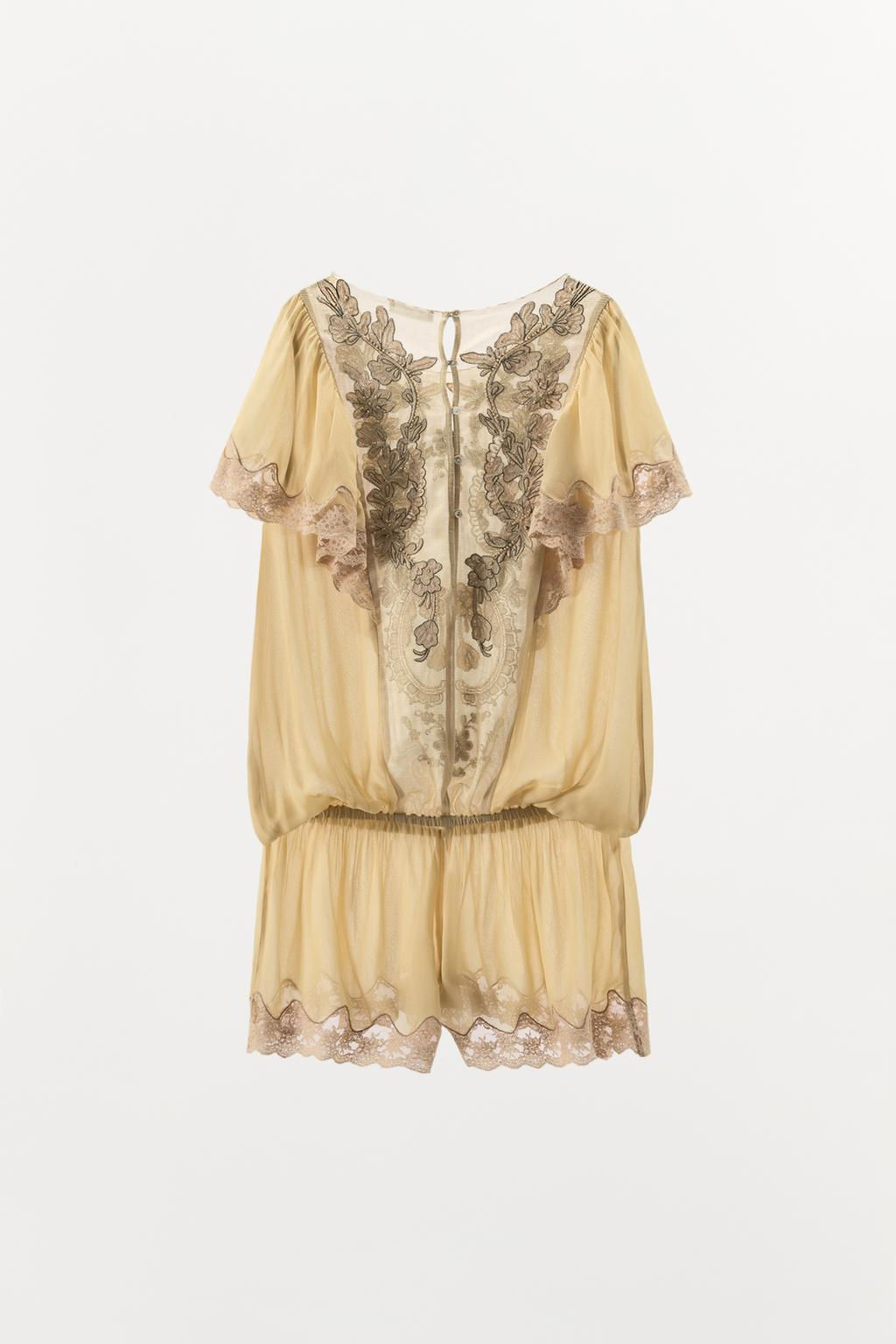 TULLE JUMPSUIT WITH EMBROIDERY AND BEADS - Zara фото 8
