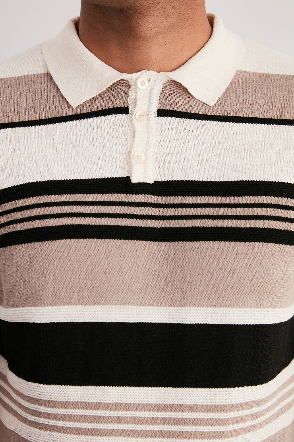 Cok Renkli Regular Fit Cizgili Triko Polo Yaka T-Shirt TMNSS24PO00003 - Trendyolmilla фото 5
