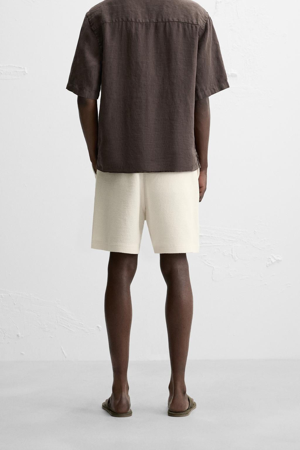 TEXTURED JOGGER BERMUDA SHORTS - Zara фото 3