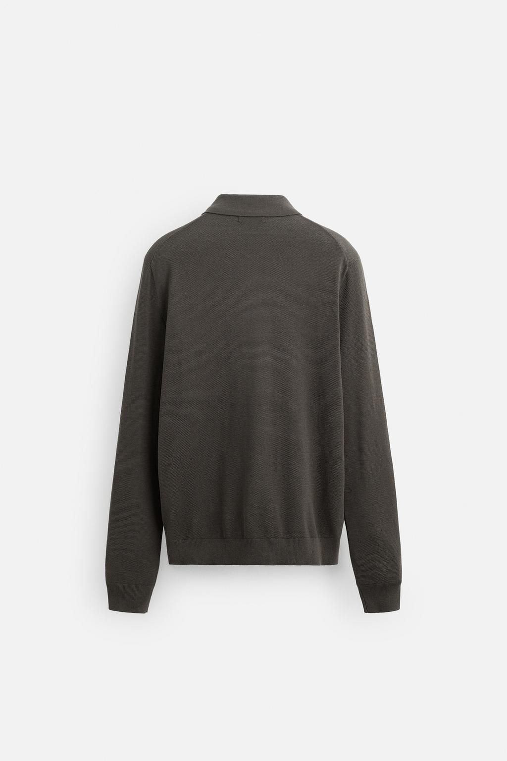 SILK/COTTON KNIT POLO SHIRT - Zara фото 9