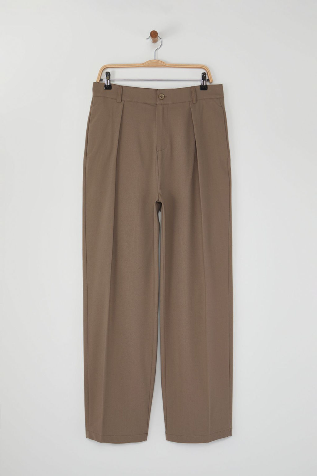 TRENDYOL MAN Limited Edition Bej Wide Leg/Genis Paca Viskoz Kar?s?ml? Kumas Pantolon TMNSS25PL00015 - Trendyolmilla фото 3