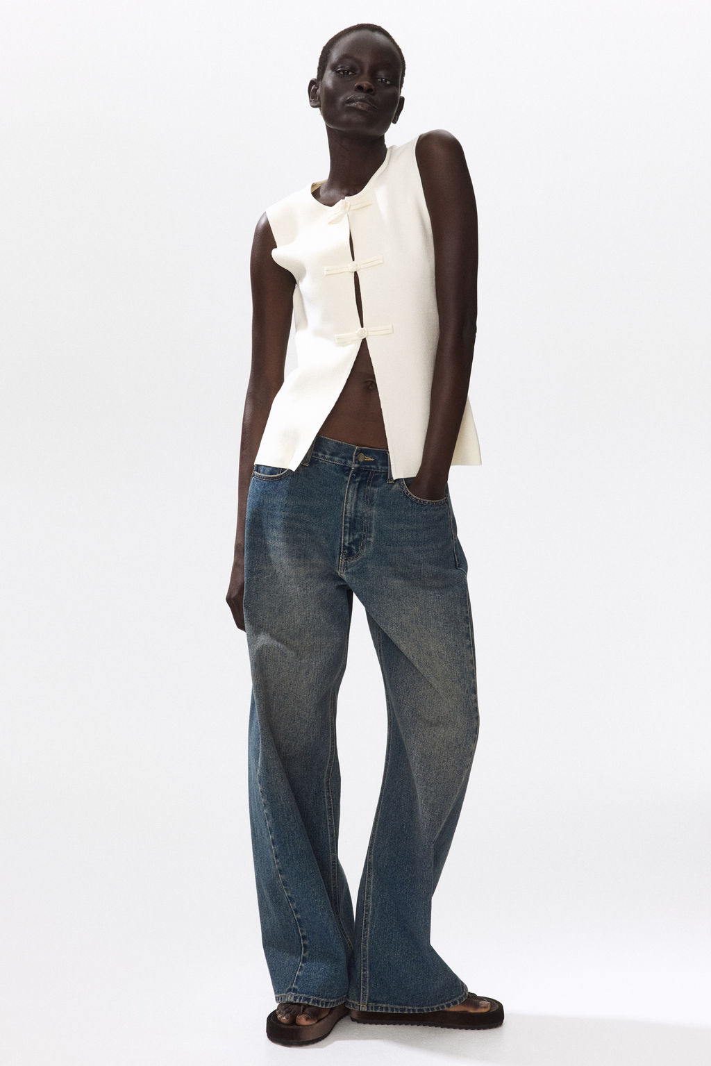 Top con botonadura frontal - H&m фото 6