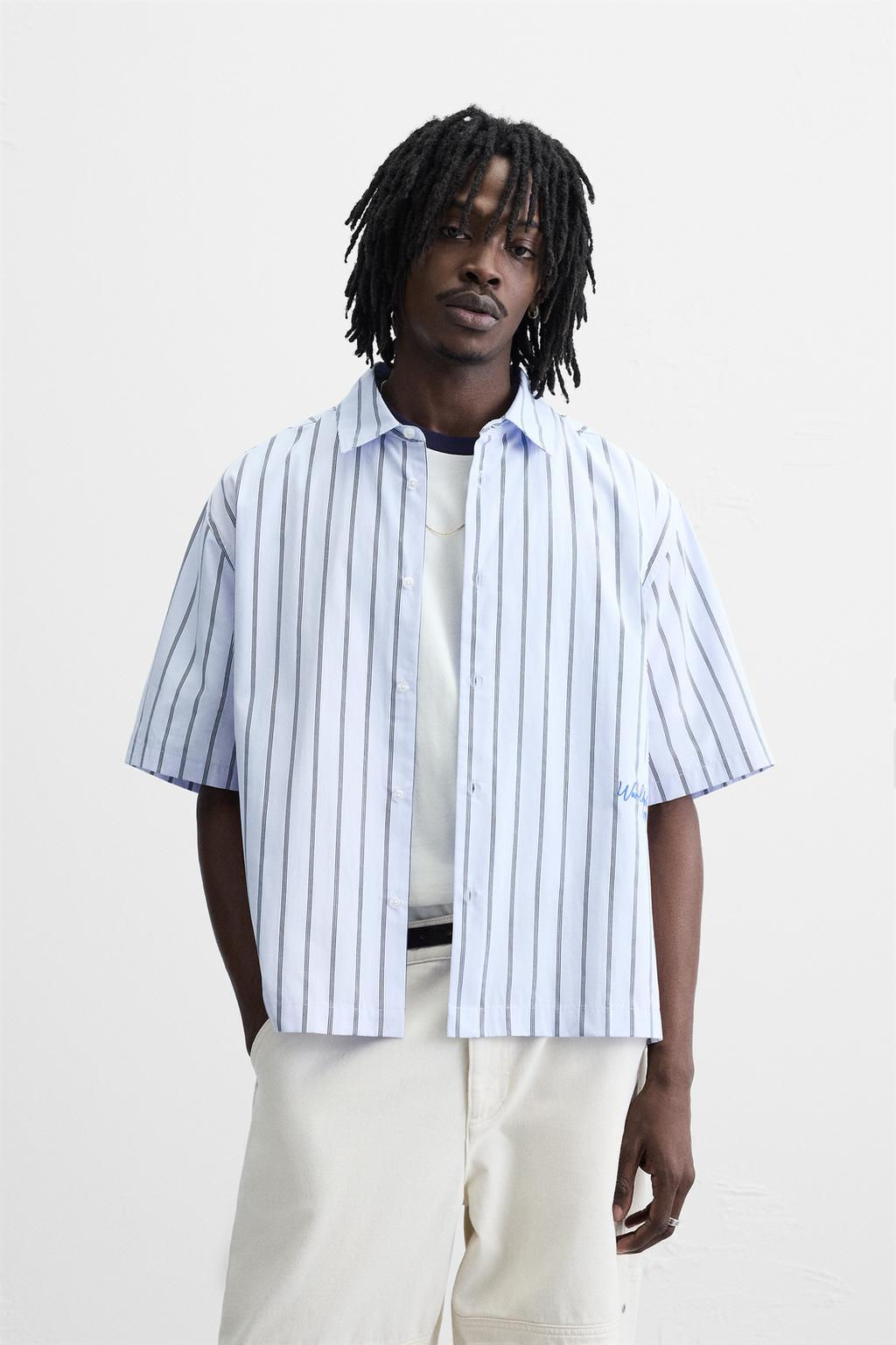 STRIPED EMBROIDERED SHIRT - Zara фото 2