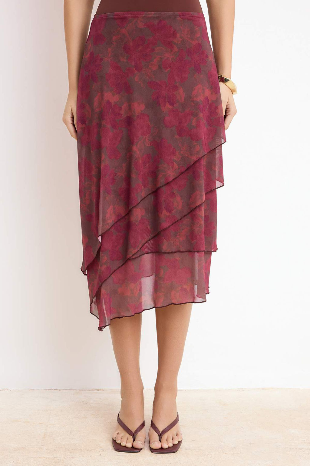 Bordo F?rf?rl? Soyut Desenli Orme Etek TWOAW26ET00084