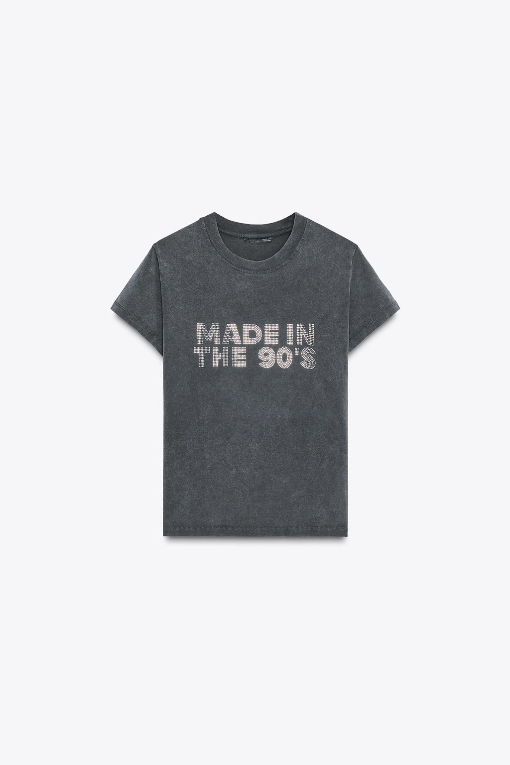 WASHED-EFFECT RHINESTONE T-SHIRT - Zara фото 16