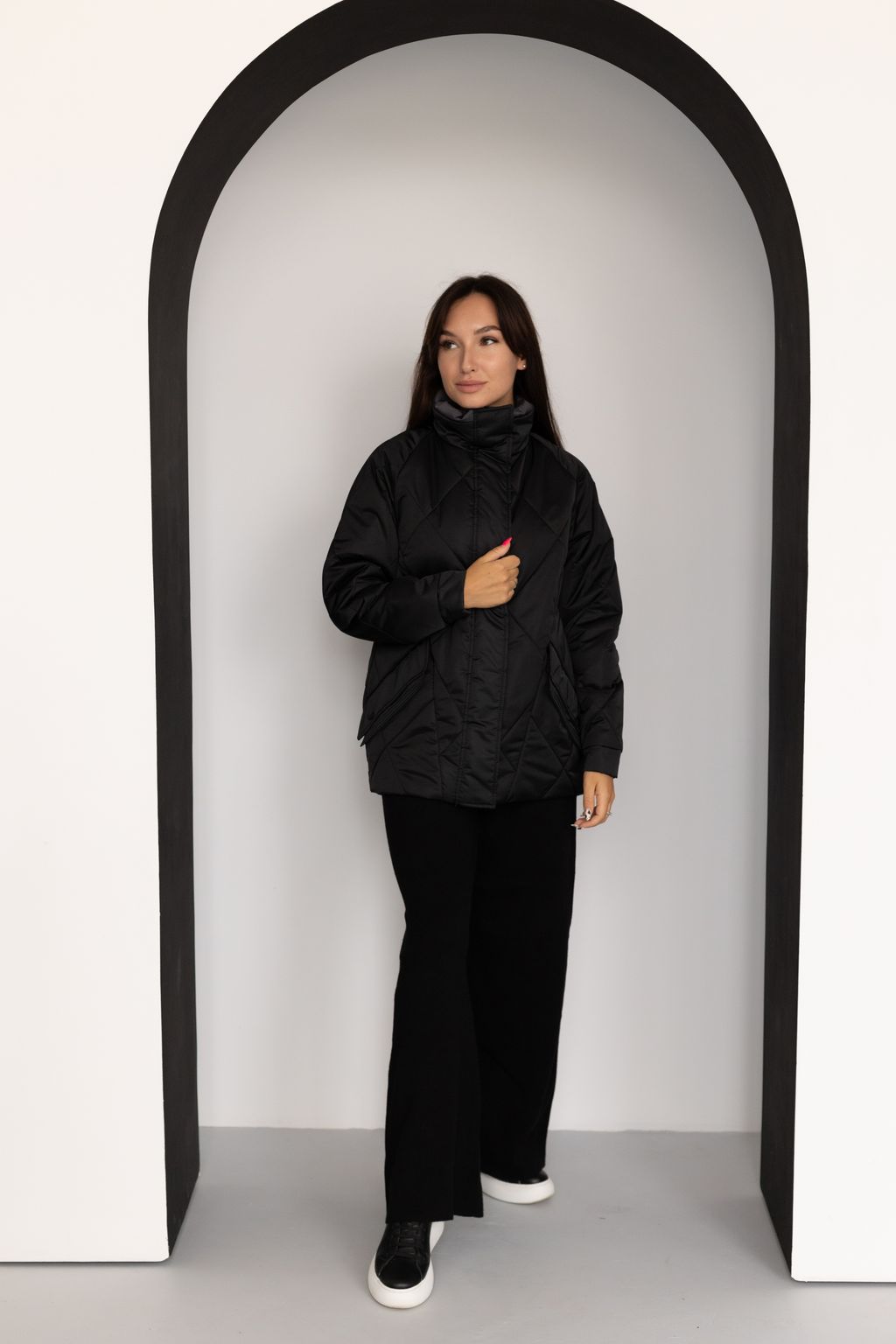 Куртка женская демисезонная 24680 (черный/серый опал) - Kankan фото 15