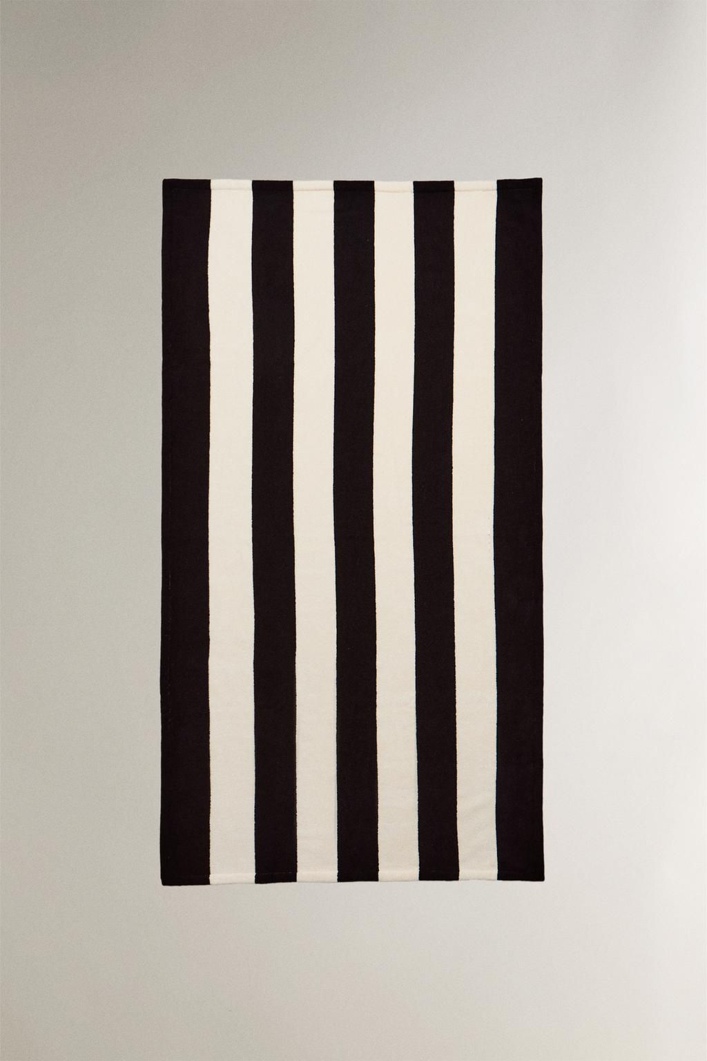 COTTON BEACH TOWEL WITH WIDE STRIPES