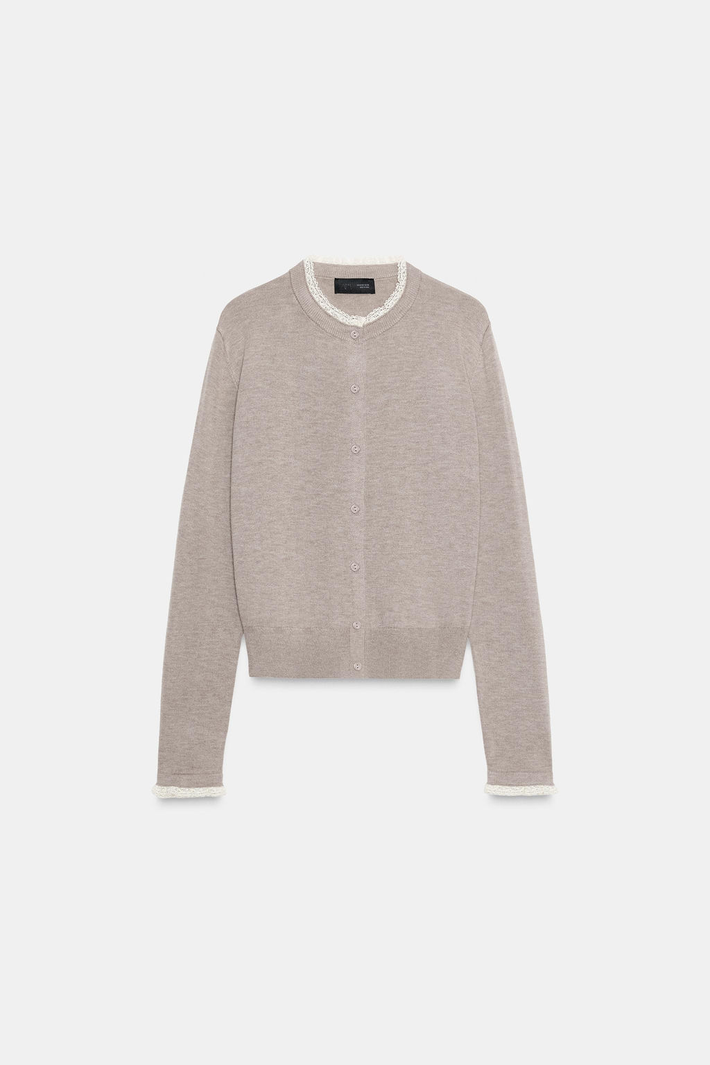 CARDIGAN WITH LACE TRIM - Zara фото 3