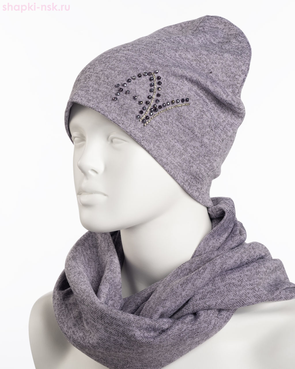 053к СП Комплект женский флис (колпак+снуд) (56-58)