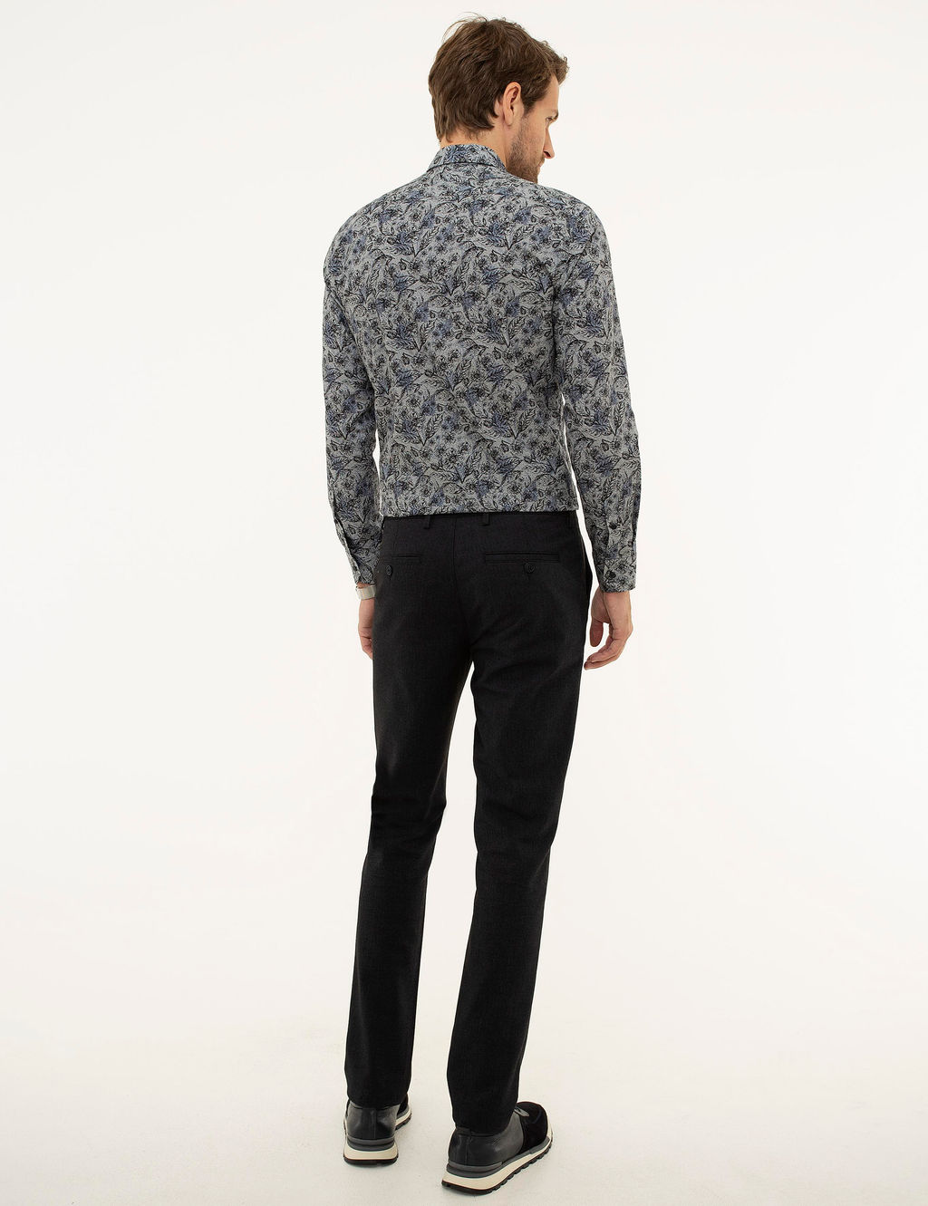 A__k Lacivert Slim Fit Kanvas Pantolon