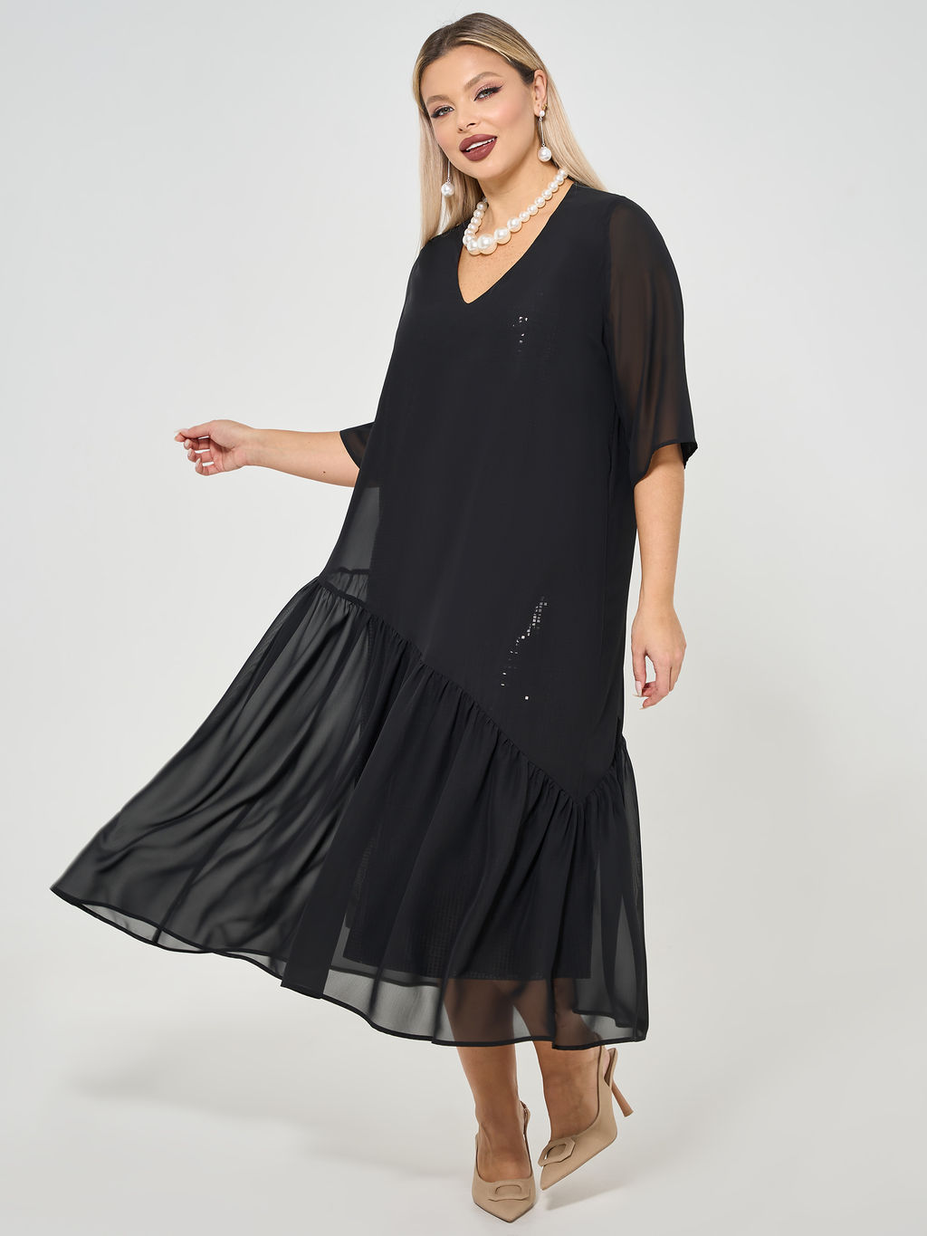 Платье 0361-1с чёрный кристалл