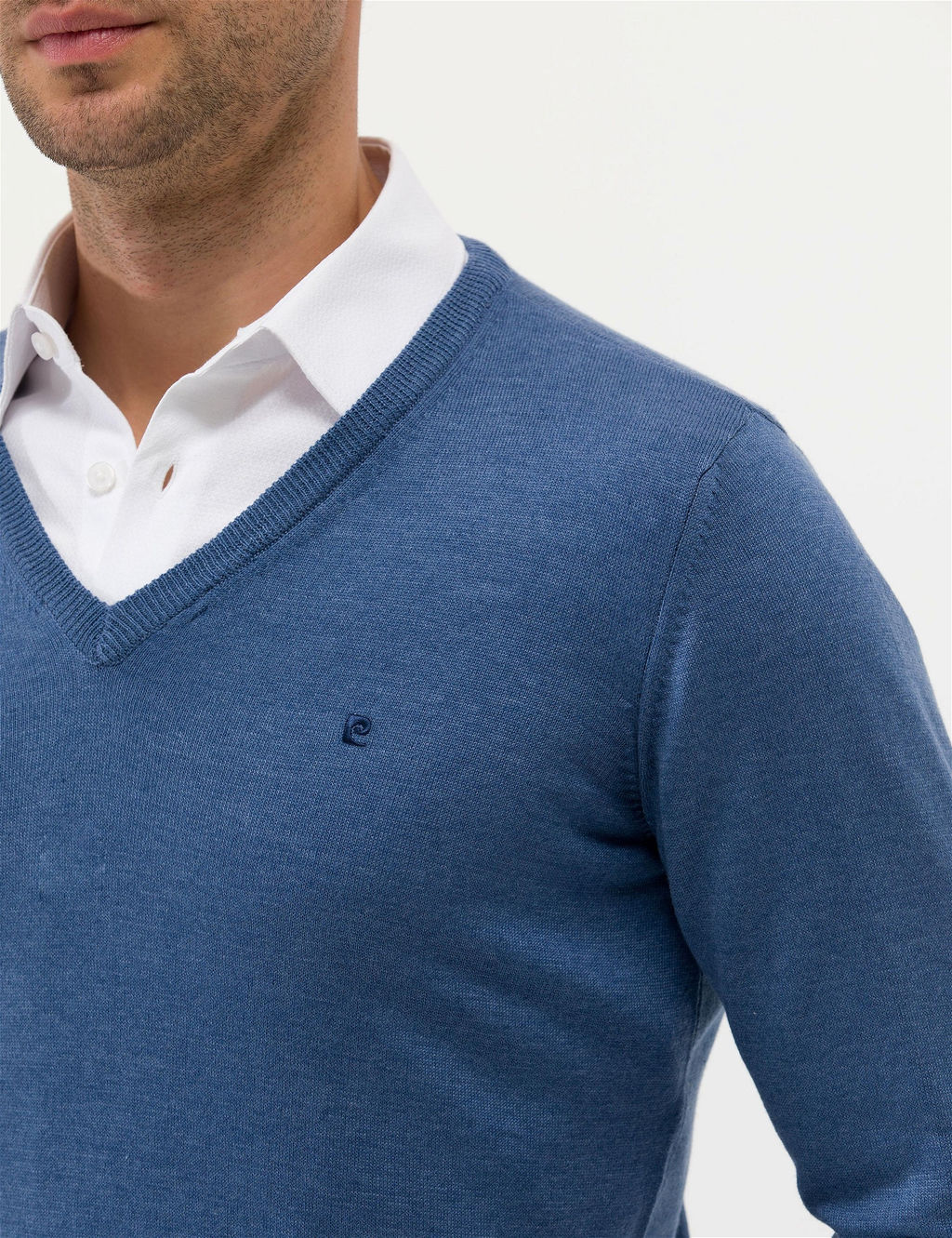 _ndigo Melanj Slim Fit V Yaka Basic Triko Kazak - Pierre cardin фото 7