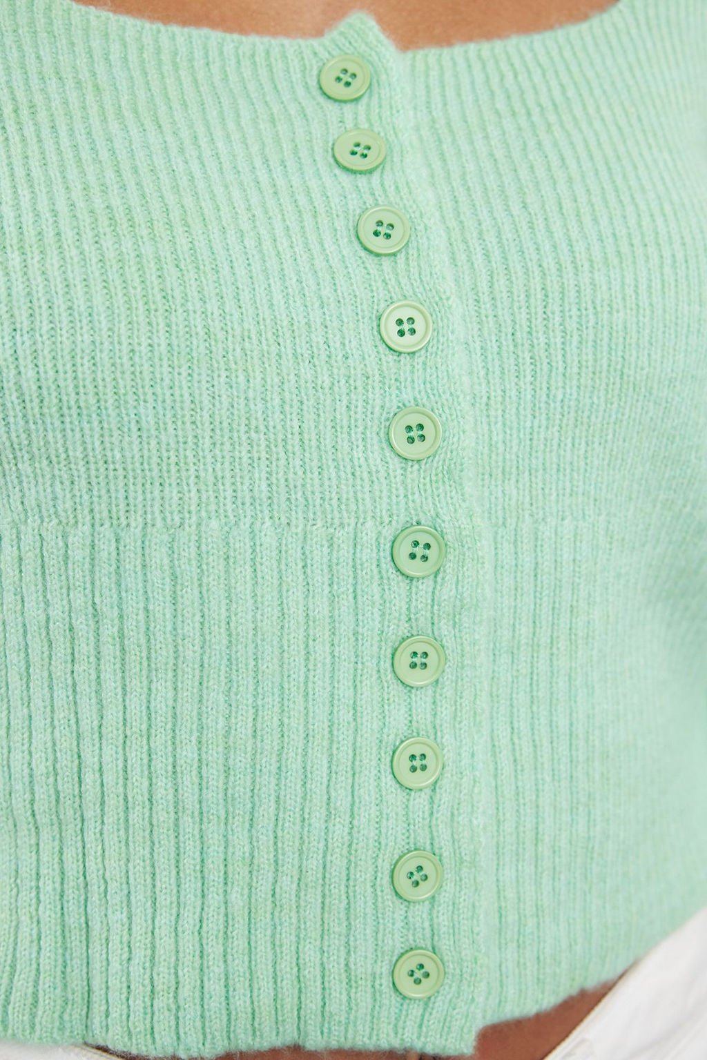 TRENDYOLMILLA Ekru Crop Kare Yaka Triko H?rka TWOAW25HI00178 фото 4