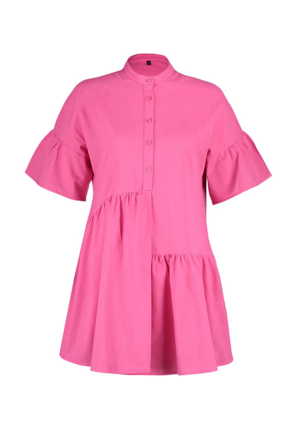 TRENDYOLMILLA Siyah Dokuma Flaml? Pamuk Genis Kal?p Mini Plaj Elbisesi TBESS20EL0873 фото 33