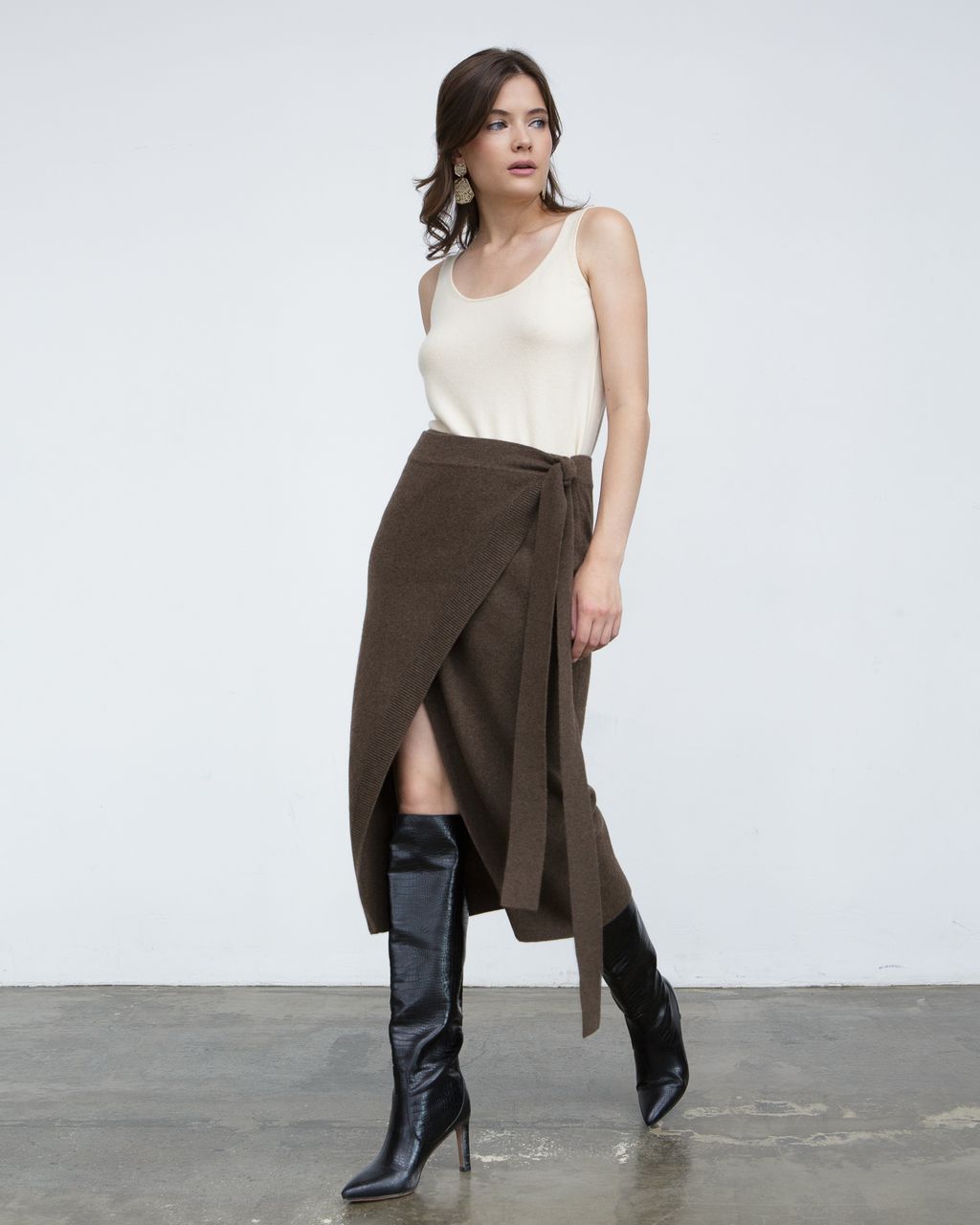 Юбка из пуха яка 07073 коричневая