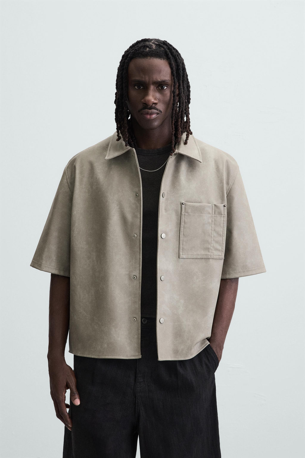 LEATHER EFFECT OVERSHIRT - Zara фото 2