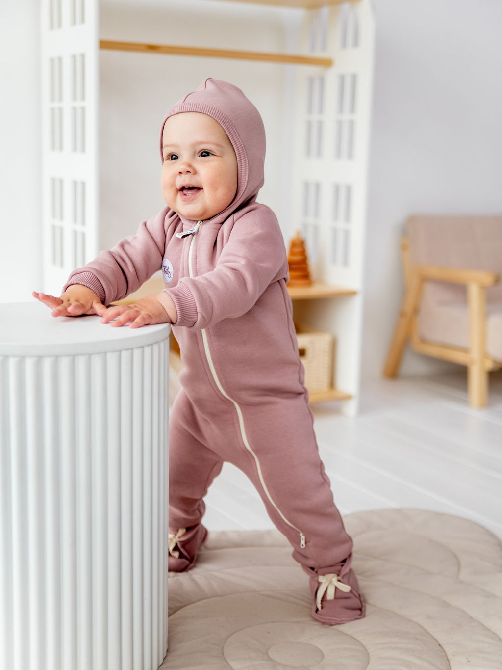 Комбинезон "Дымчатая роза" утепленный 0+