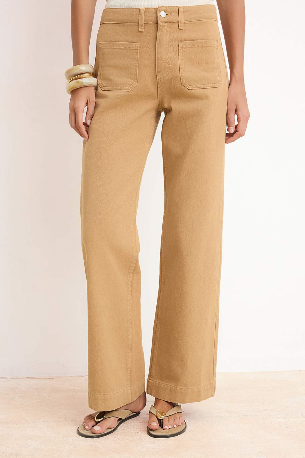 Camel Yuksek Bel Wideleg %100 Pamuk Jeans TWOSS26JE00169 - Trendyolmilla фото 3
