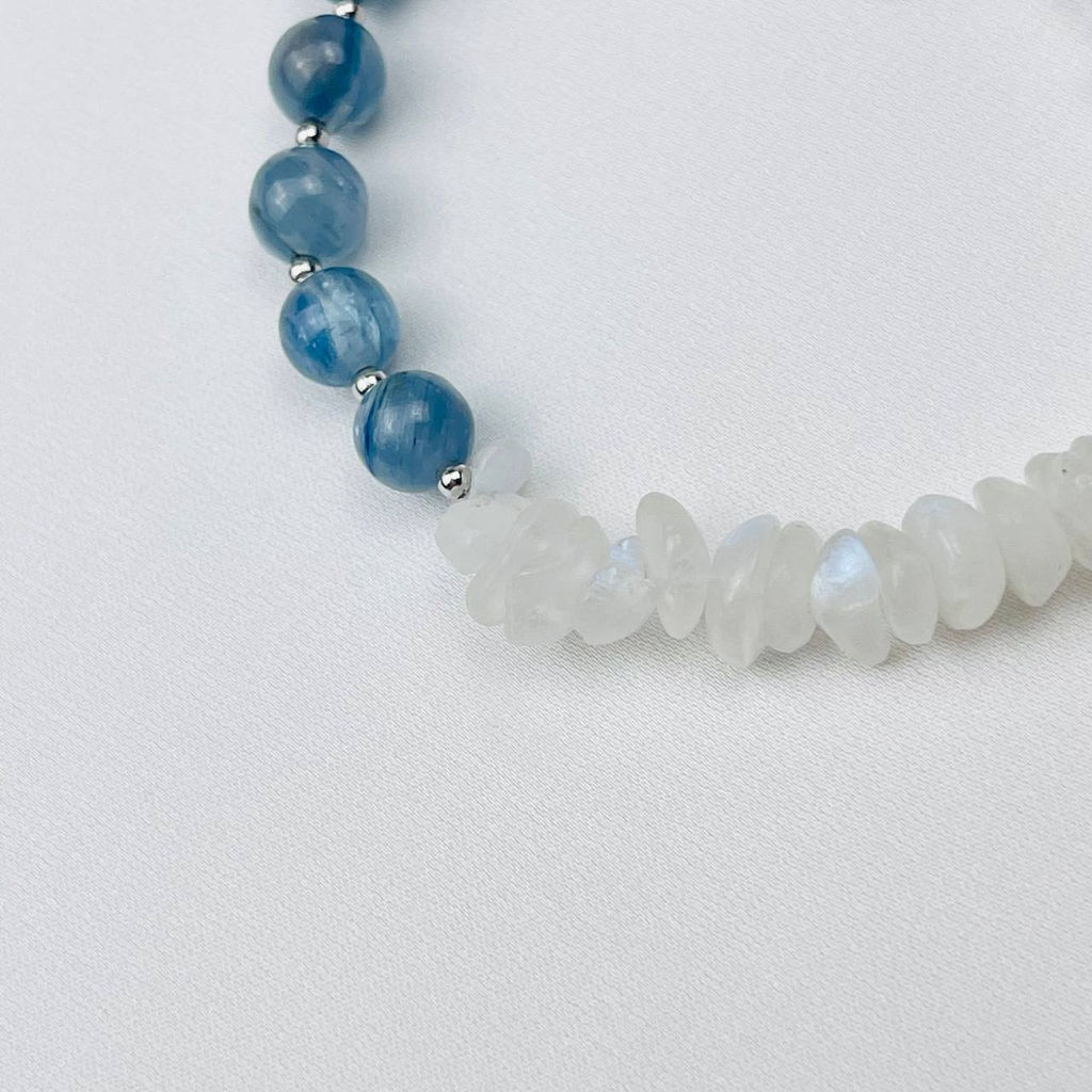 Браслет из Кианита и Лунного камня 16 см +