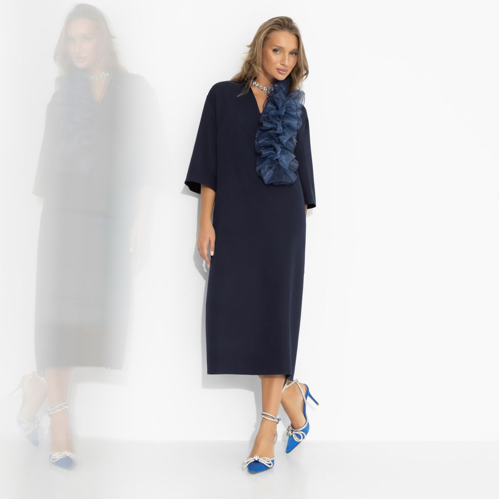 Платье со съемным декором, Сияние глянца (синее) - Charutti фото 2