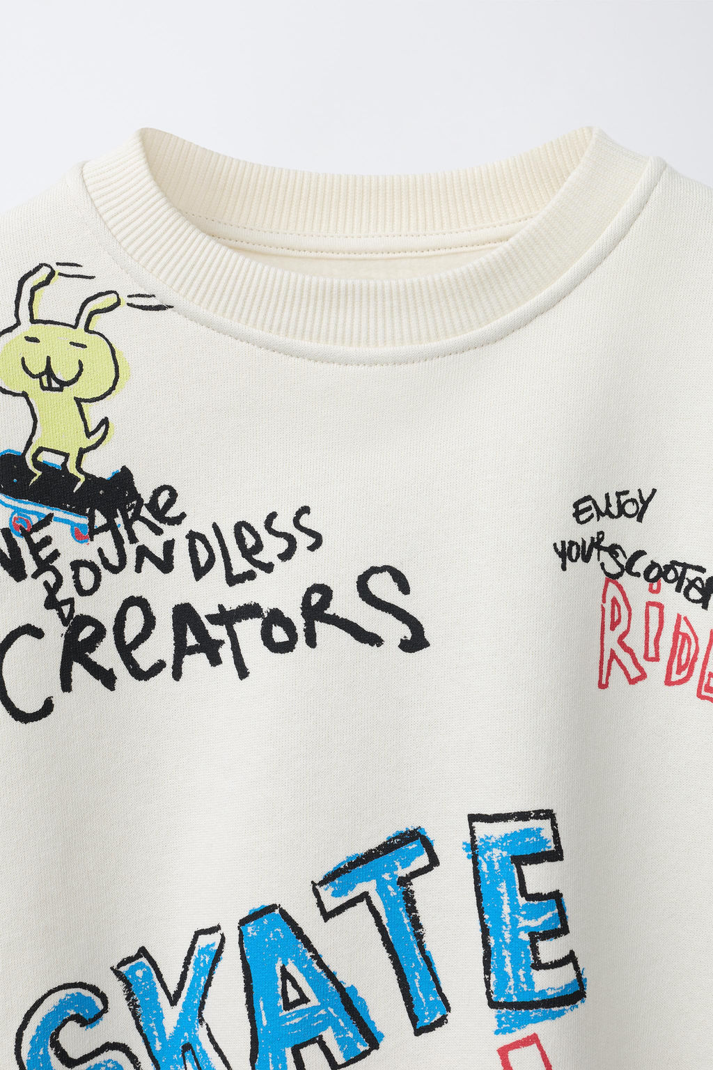 SUDADERA GRAFFITI / Crudo claro - Zara фото 3