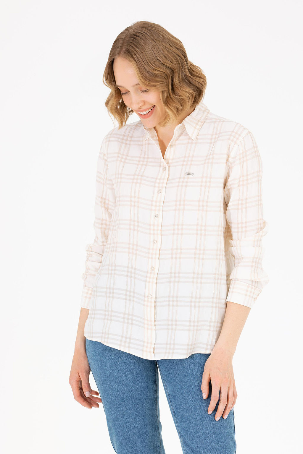 Женская рубашка с длинным рукавом Stone Неожиданная скидка в корзине - U.s. polo assn фото 2