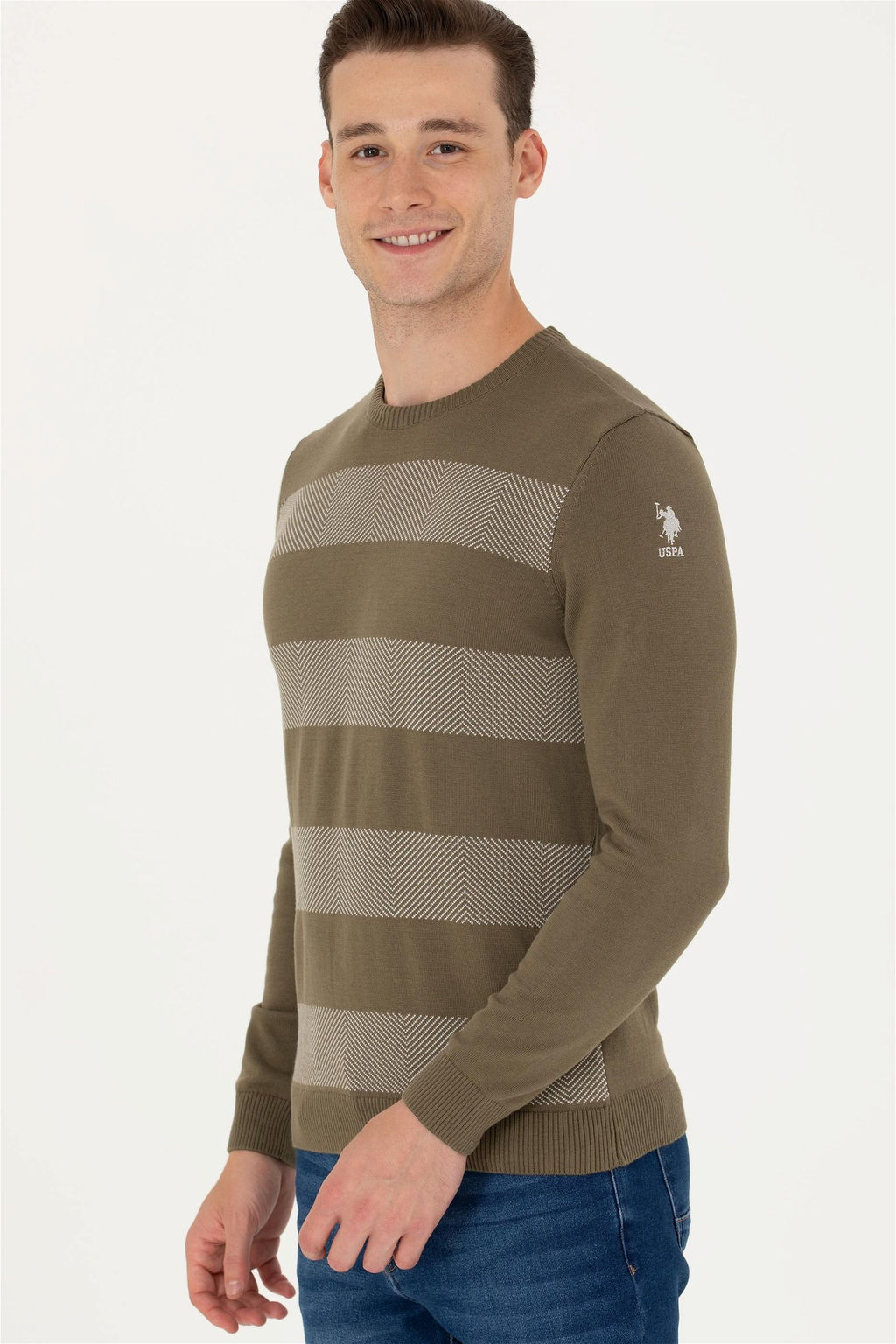 U. S. Polo Assn Мужской свитер цвета хаки - U.s. polo assn фото 4