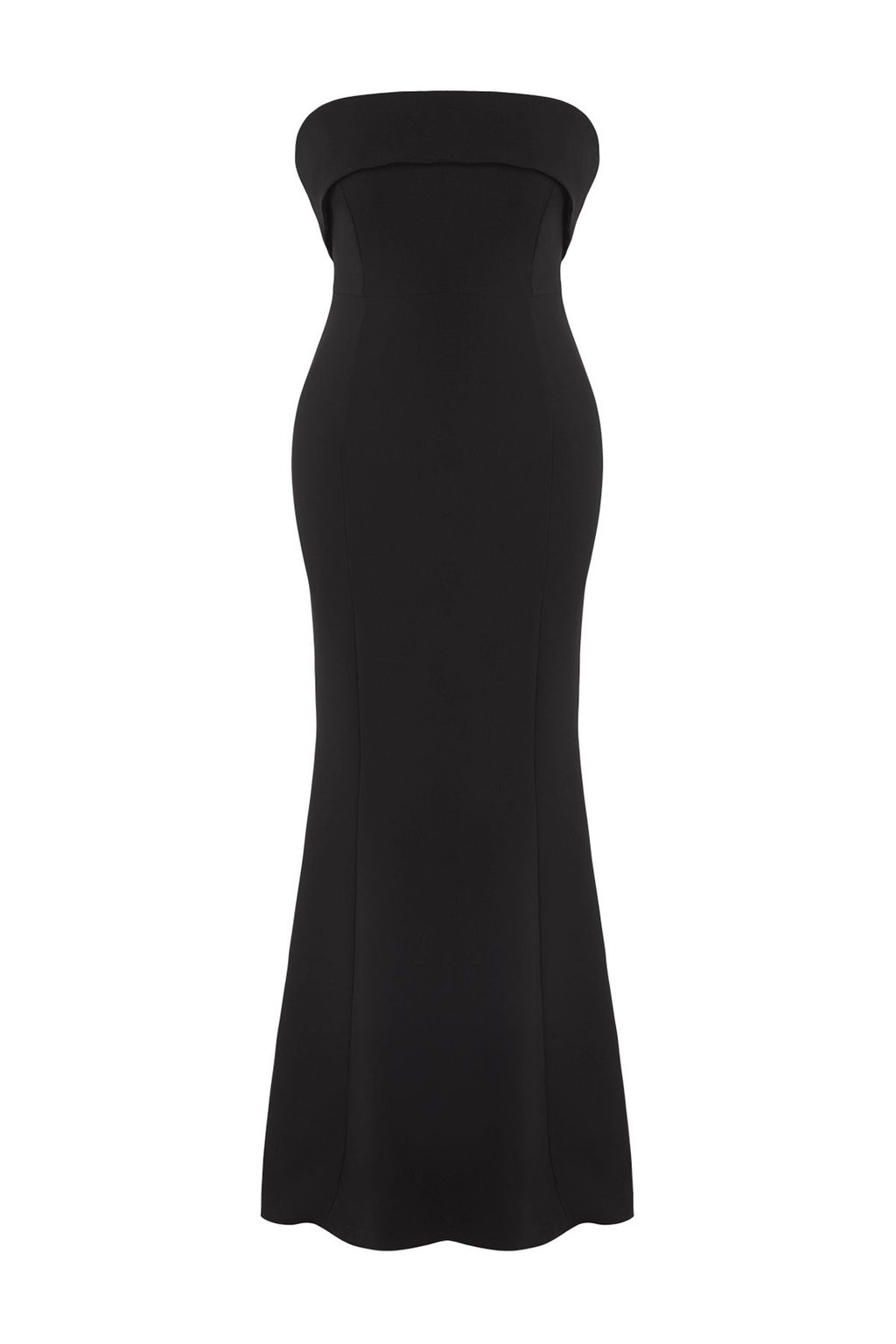 TRENDYOLMILLA Siyah Bal?k Kesim Straplez Dokuma Uzun S?k Abiye & Mezuniyet Elbise TPRSS25AE00167 фото 5