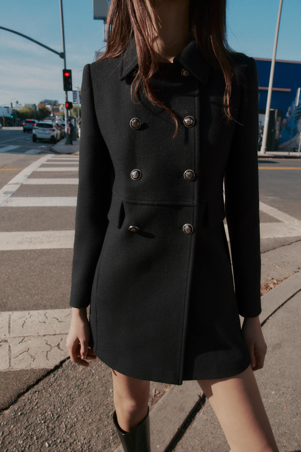 SHORT DOUBLE-BREASTED WOOL COAT - Zara фото 9