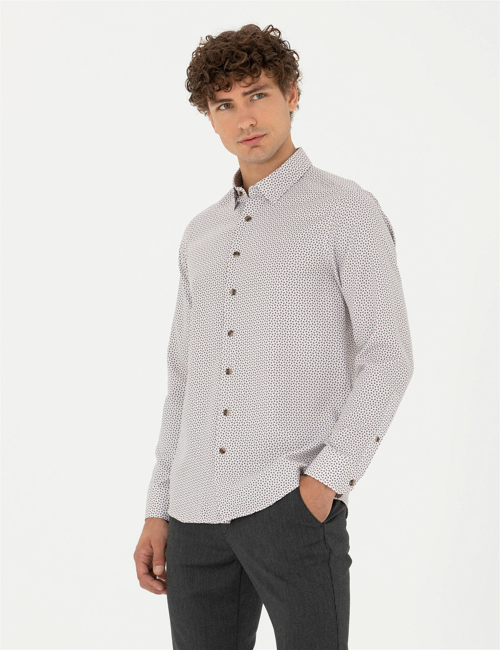 Kahverengi Slim Fit Uzun Kollu G_mlek