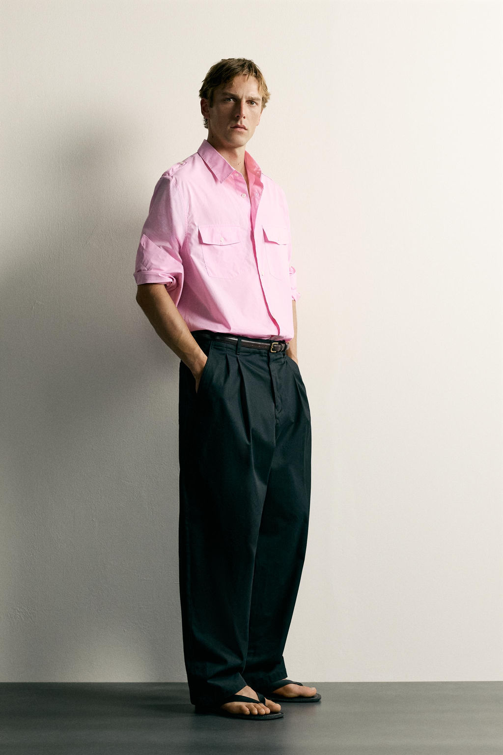 CAMISA RELAXED FIT TRABILLAS / Rosa - Zara фото 4