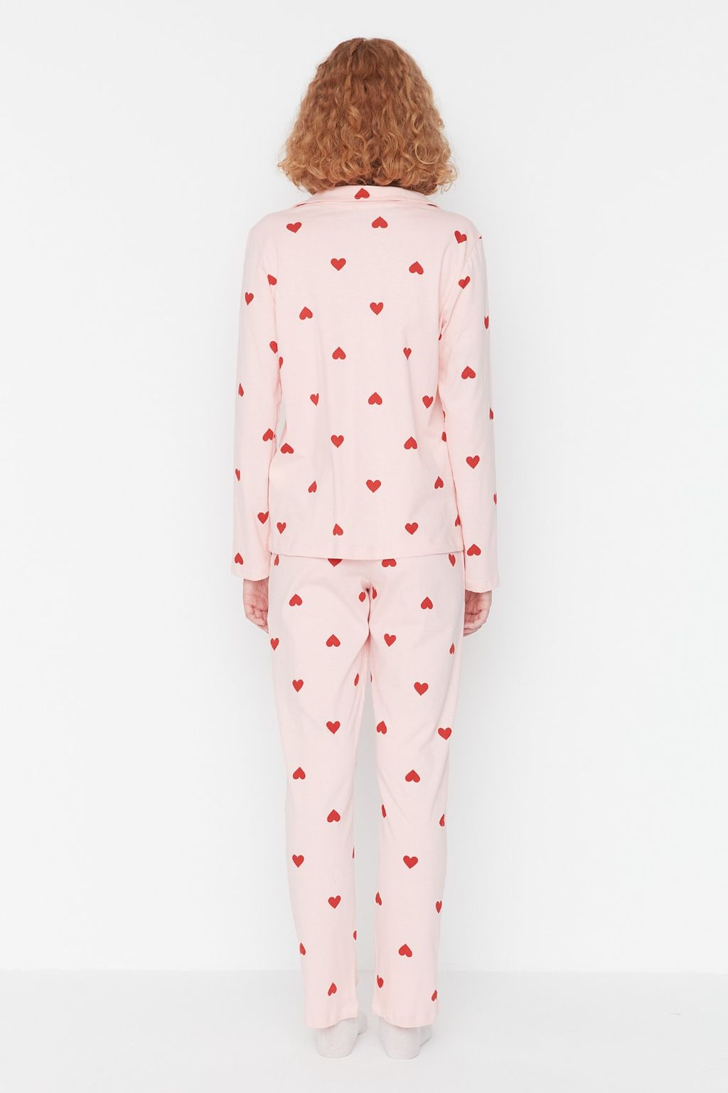 Pembe %100 Pamuklu Kalpli Orme Pijama Tak?m? THMAW21PT0548